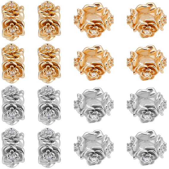 16 шт. 2 цвета латунных дистанционных бусин, цветок