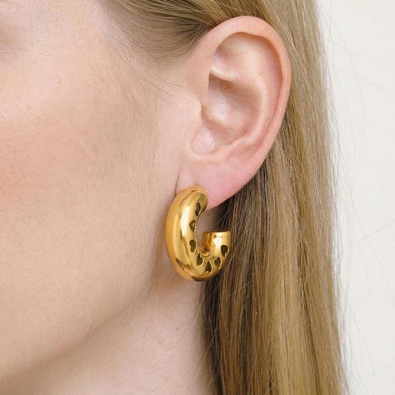 304 Серьги-кольца в форме сердца из нержавеющей стали с полой сердцевиной для женщин, серьги-кольца