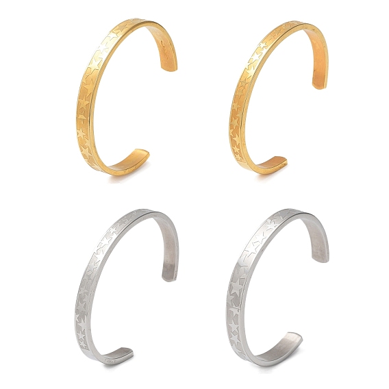 304 браслеты-манжеты со звездами из нержавеющей стали