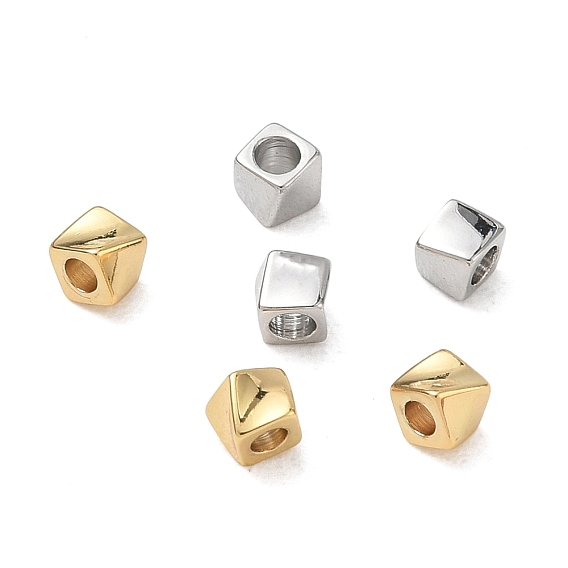 Brass Spacer Beads, Twist Cube