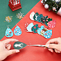 SUPERFINDINGS DIY 12Pairs Christmas Themed PU Leather Earring Making Kits, Including 24Pcs Teardrop Big Pendants, Brass Earring Hooks & Jump Rings