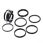 Alloy Simple Thin Finger Rings Set, with Curb Chain Shape Ring, Stackable Rings for Women