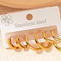 3 пары 304 наборы серег-колец из нержавеющей стали, кольцо и сердце