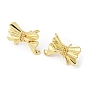 Bowknot Rack Plating Brass Stud Earrings, Long-Lasting Plated, Lead Free & Cadmium Free