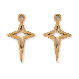 Ion Plating(IP) 304 Stainless Steel Pendants, Laser Cut, Star Charm