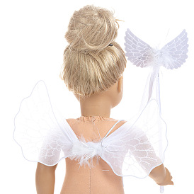 Наборы игрушек для кукол из ткани, включая крыло ангела и ручную палку, для кукольных праздничных принадлежностей