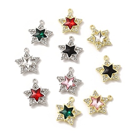 Подвески из сплава , с горным хрусталем и стеклом, без свинца, без кадмии и без никеля, стойки покрытие, звезда, разноцветные