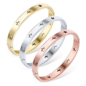 American version of the five-pointed star hollow titanium steel buckle bracelet all-match bracelet jewelry