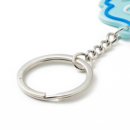 Porte-clés eid mubarak porte-clés en plastique pvc, avec les accessoires en fer