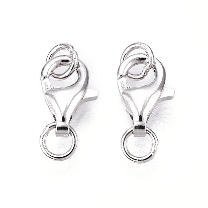 925 стерлингового серебра застежкой омар коготь, с двойными прыжковыми кольцами