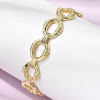 Латунные овальные браслеты-манжеты для женщин, стойки покрытие, долговечный, без свинца и без кадмия