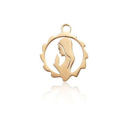 304 подвески из нержавеющей стали, тема религии, плоские круглые с богиней