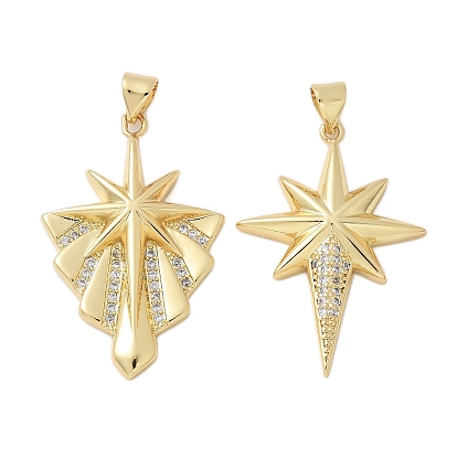 Латунные микро проложить кубического циркония подвески, звезда, стойки покрытие, без кадмия и без свинца, долговечный