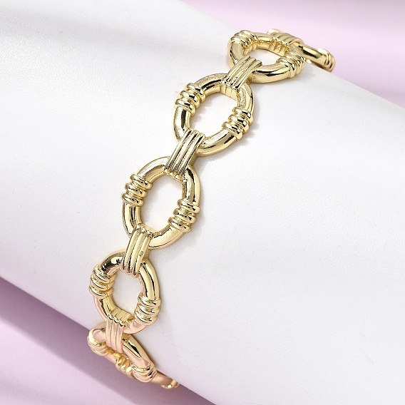 Латунные овальные браслеты-манжеты для женщин, стойки покрытие, долговечный, без свинца и без кадмия