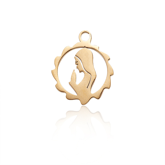 304 подвески из нержавеющей стали, тема религии, плоские круглые с богиней