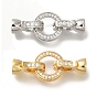 Латунное микропейв, прозрачный кубический цирконий, складные застежки, без кадмия, без никеля и без свинца, кольцо