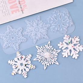 Christmas DIY Snowflake Silicone Pendant Molds, Resin Casting Molds, For UV Resin, Epoxy Resin Jewelry Making