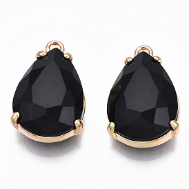 Стеклянные подвески, с выводами из латуни свет золота, долговечный, граненые, слеза