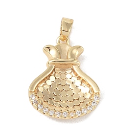 Brass Micro Pave Clear Cubic Zirconia Pendants, Bag