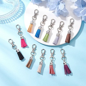 Искусственные замши кисточкой подвесные украшения, с сплава шарнирного когтя омара застежками