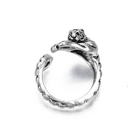 Alloy Tiger Open Cuff Ring for Men Women, Cadmium Free & Lead Free