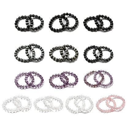 Браслеты из натуральных круглых бусин из драгоценных камней для женщин