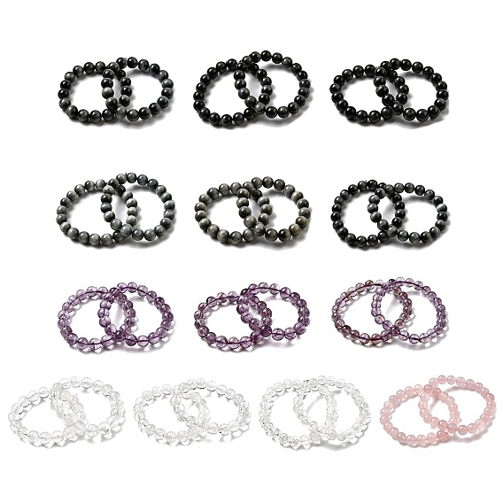 Браслеты из натуральных круглых бусин из драгоценных камней для женщин