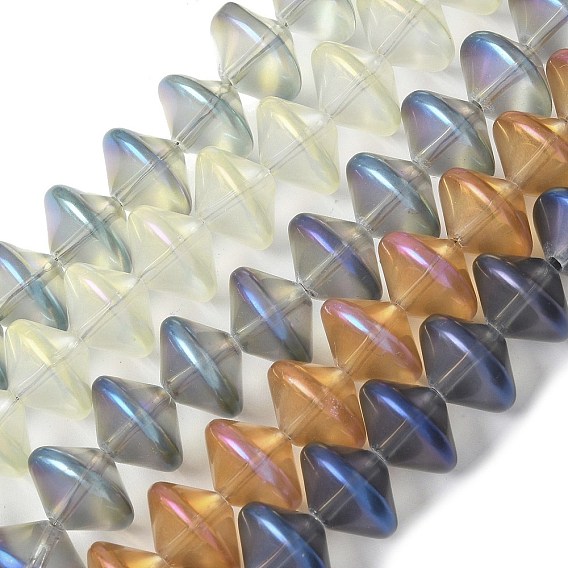 Стеклянные бусины с гальваническим покрытием , бусины в форме летающей тарелки