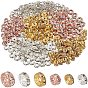 500Pcs 4 Style Rhinestone Spacer Beads, Rondelle, with Iron & Brass