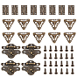 Zinc Alloy Box Clasp, Cabinet Drawer Butt Hinges Connectors and Bracket, with Screws