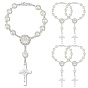 5Pulseras con dijes de aleación, vidrio e imitación de perlas (piezas), brazaletes del rosario, cruzar