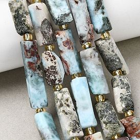 Природные ларимар бисер нитей, колонка, с бисером