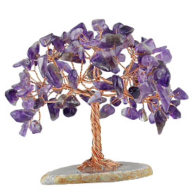 Home Creative Energy Crystal Gravel Agate Chip Base Crafts Ornaments Tree Money Tree Decorative Ornaments
