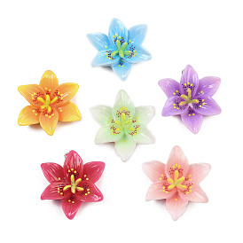 Непрозрачные подвески смолы, цветочный шарм, с железной платиной петлей