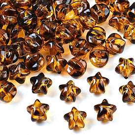 Transparent Acrylic Beads, Leopard Print Star