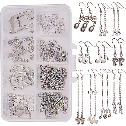 DIY Earring Making, with 304 & 201 Stainless Steel Charm and Brass Earring Hooks