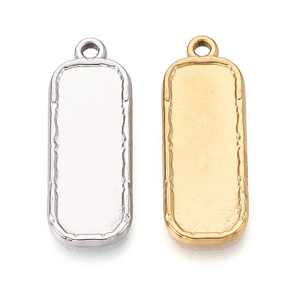 304 Настройки кабошон из нержавеющей стали кулон, прямоугольник амулеты