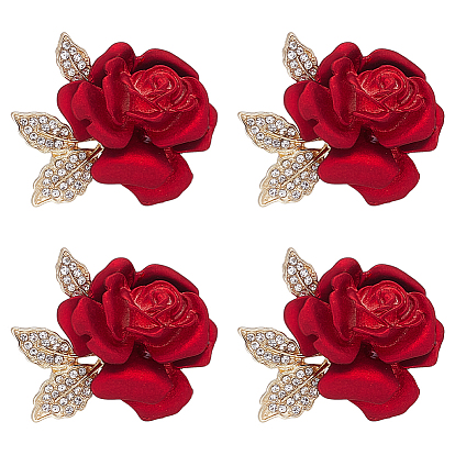 4 шт. розовые эмалевые булавки, Броши со стразами из золотого сплава для рюкзака