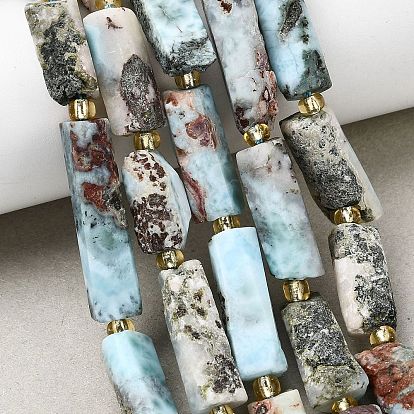 Природные ларимар бисер нитей, колонка, с бисером