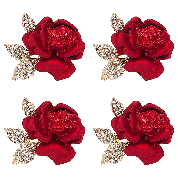 4 шт. розовые эмалевые булавки, Броши со стразами из золотого сплава для рюкзака