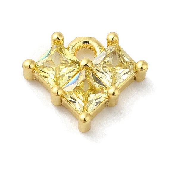 Настоящая позолоченная подвеска из латуни с микропаве из кубического циркония, долговечный, без свинца и без кадмия, сердце