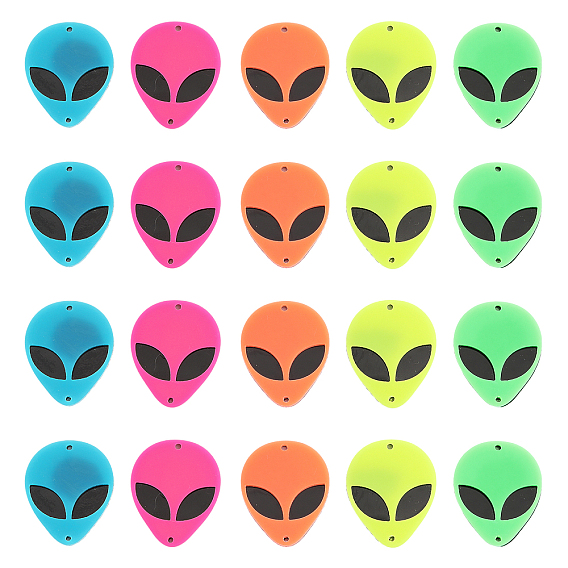 20шт 5 цвета непрозрачные акриловые соединительные подвески, ссылки на лица пришельцев