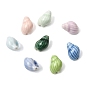 Cuentas de porcelana hechas a mano, forma de concha de caracol, porcelánico esmaltado brillante