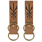 Rectangle PU Leather Medieval Belt Pendant. with Alloy Ring, Viking Renaissance Skirt Accessories