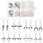 DIY Earring Making, with Wing Alloy Beads, Glass Beads, Multi-Petal Filigree Iron Bead Caps and Brass Earring Hooks