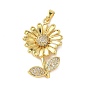 Латунные микро проложить кубического циркония подвески, цветок
