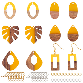 Olycraft diy висячие наборы для изготовления серег, в том числе подвески из смолы и ореха, Латунные крючки для сережек, Перейти латунные, разнообразные