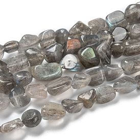 Chapelets de perles labradorite naturelle , nuggets, pierre tombée
