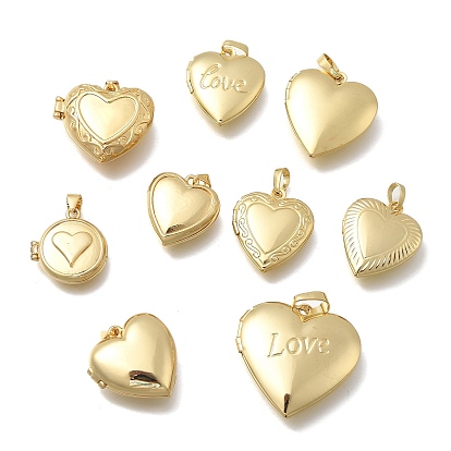 Подвески-медальоны в форме сердца из латуни ко Дню святого Валентина, без кадмия и без свинца, долговечный, стойки покрытие