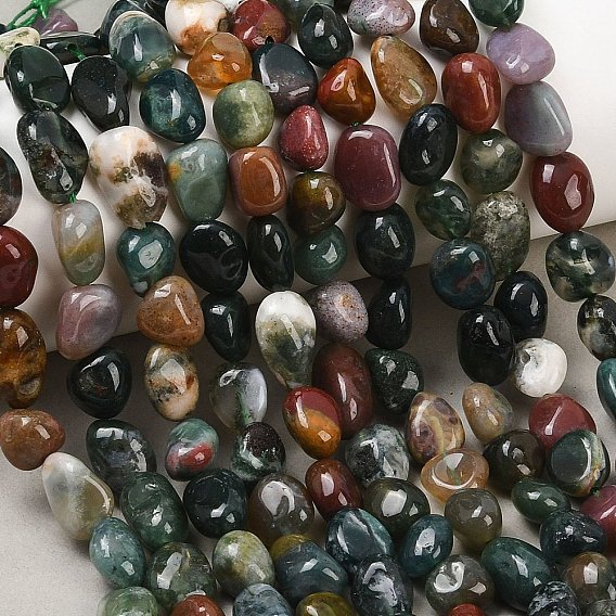 Природного индийского агата бисер нитей, самородки, упавший камень